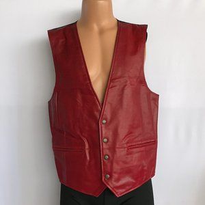 Vintage Men's Unisex Wilsons Leather Red Vest Sz L